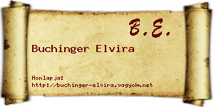 Buchinger Elvira névjegykártya